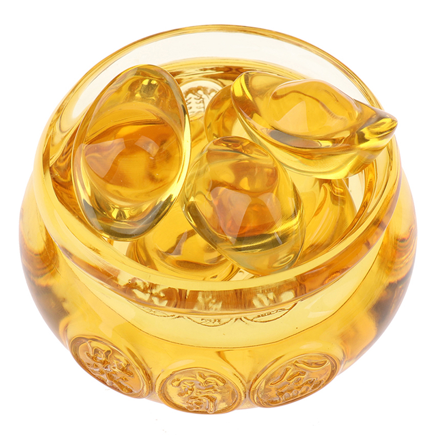 Mangkuk Harta Karun Bahan kristal / Treasure Bowl - Ornamen Baru, Kerajinan Perabot Rumah Tangga Untuk Mengumpulkan Kekayaan